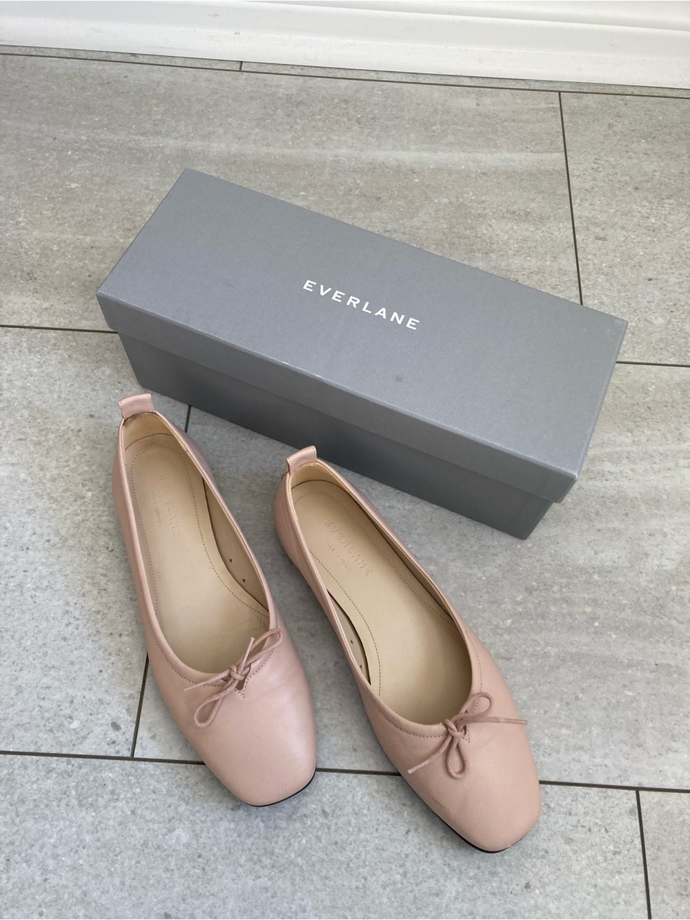 Everlane ballet flats 6.5 pink leather quiet luxury y2k